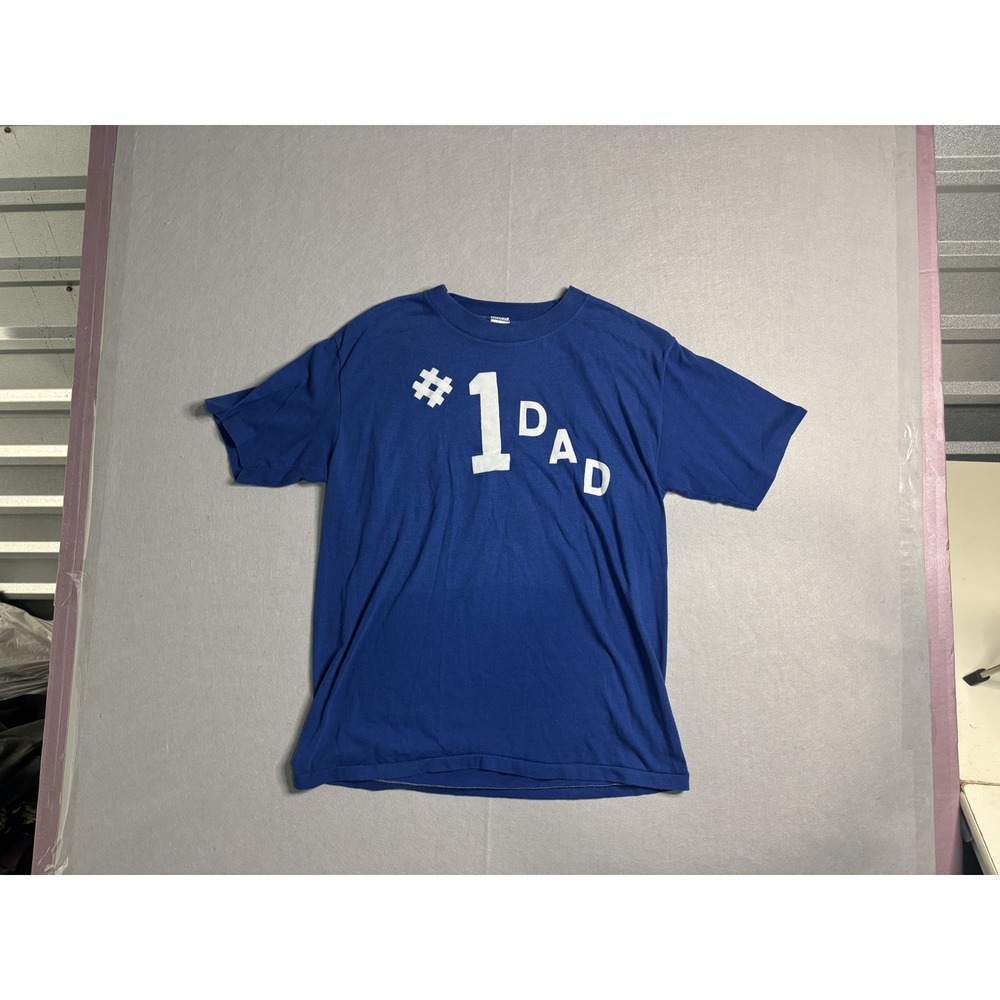 Sportswear 50/50 Graphic T-Shirt #1 Dad/#1 Paw Men's XL Blue USA